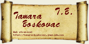 Tamara Boškovac vizit kartica
